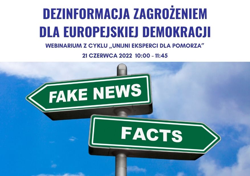 Zdjęcie: „Dezinformacja zagrożeniem dla europejskiej demokracji” – webinarium 21.06.2022 r.
